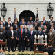 President Donald Trump greets the New England Patriots at the White House on April 19, 2017. Photo: Chip Somodevilla/Getty Images